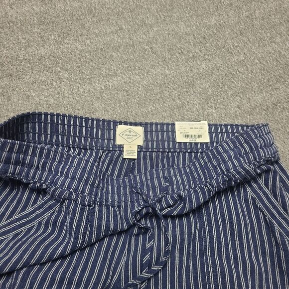 St John's Bay Womens Shorts Large Linen Blend Navy Stripe Beach Party Outdoor - Picture 4 of 9